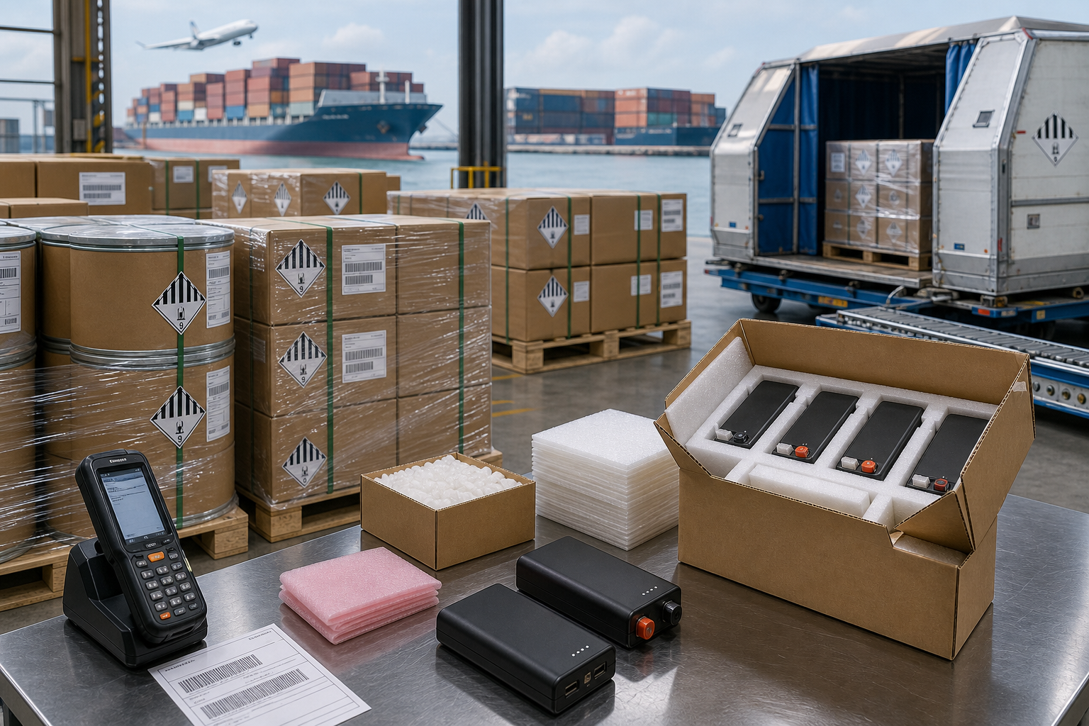Emballage, sécurité et gestion des risques pour l'expédition conforme de batteries lithium de power bank en cargaison depuis la Chine vers la France